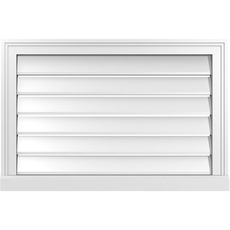 Ekena Millwork Vertical Surface Mount PVC Gable Vent: Functional, w/ 2"W x 2"P Brickmould Sill Frame, 30"W x 20"H GVPVE30X2003SF